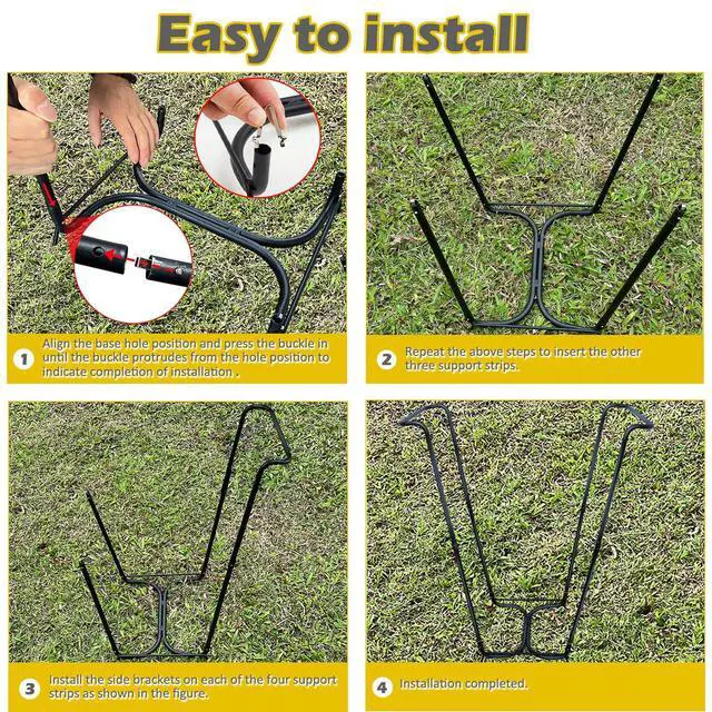 Alt view image 4 of 6 - Garden Trash Bag Holder, Heavy Duty Metal Outdoor Leaf Bag Holder Stand Holds 30-45 Gallon Garbage Bags, Multi-Use Bag Holder Frame for Leaves Camping Yard Weeding Lawn Party (1)