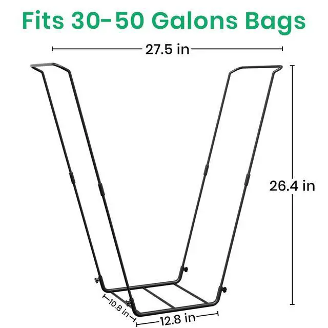 Alt view image 4 of 6 - Leaf Bag Holder Collapsible Trash Bag Holders Stand for Outdoor Metal Waste Bags Frame for Garage Yard Lawn Camping Parties