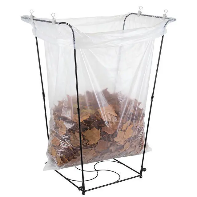 Alt view image 2 of 7 - Trash Bag Holder, Garbage Bag Holder, Metal Leaf Bag Holder Stand | Portable Trash Bag Holder for 30-45 Gallon for Lawn, Yard, Camping, Outdoor, S-Shape Base