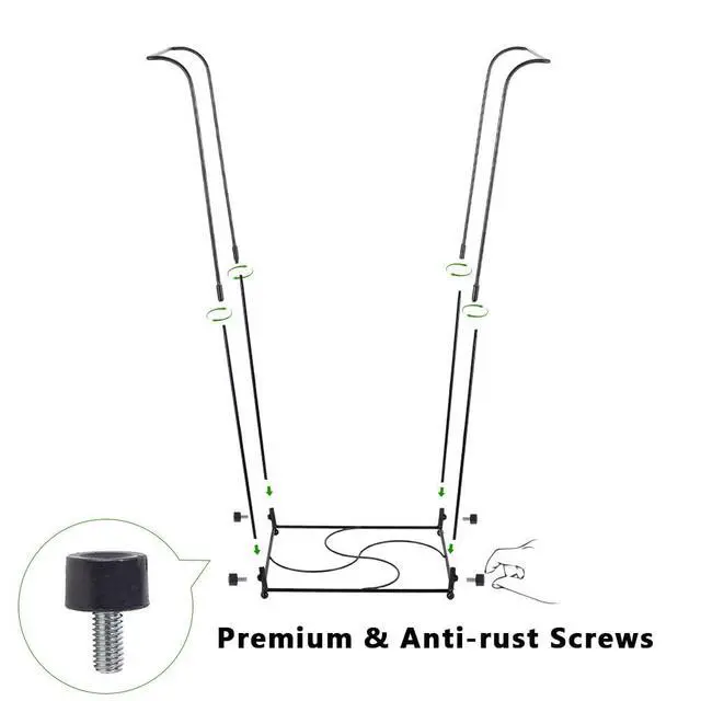 Alt view image 6 of 7 - Trash Bag Holder, Garbage Bag Holder, Metal Leaf Bag Holder Stand | Portable Trash Bag Holder for 30-45 Gallon for Lawn, Yard, Camping, Outdoor, S-Shape Base