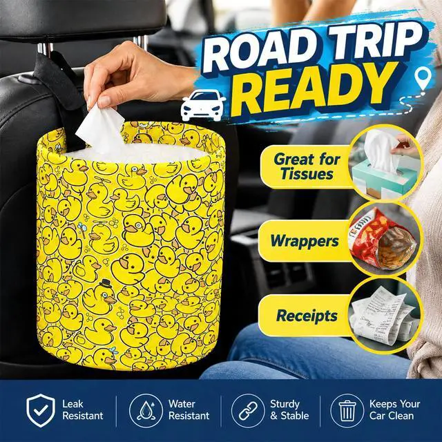 Alt view image 3 of 7 - Celestial Moon Car Trash Can Waterproof Hanging Garbage Bag for Back Seat | Collapsible Organizer Waste Basket Holder for Car SUV Truck RV Camping, Gifts for Women Drivers and Moon Lovers