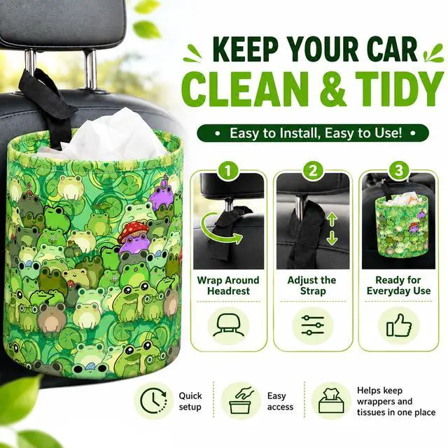 Alt view image 5 of 7 - Celestial Moon Car Trash Can Waterproof Hanging Garbage Bag for Back Seat | Collapsible Organizer Waste Basket Holder for Car SUV Truck RV Camping, Gifts for Women Drivers and Moon Lovers