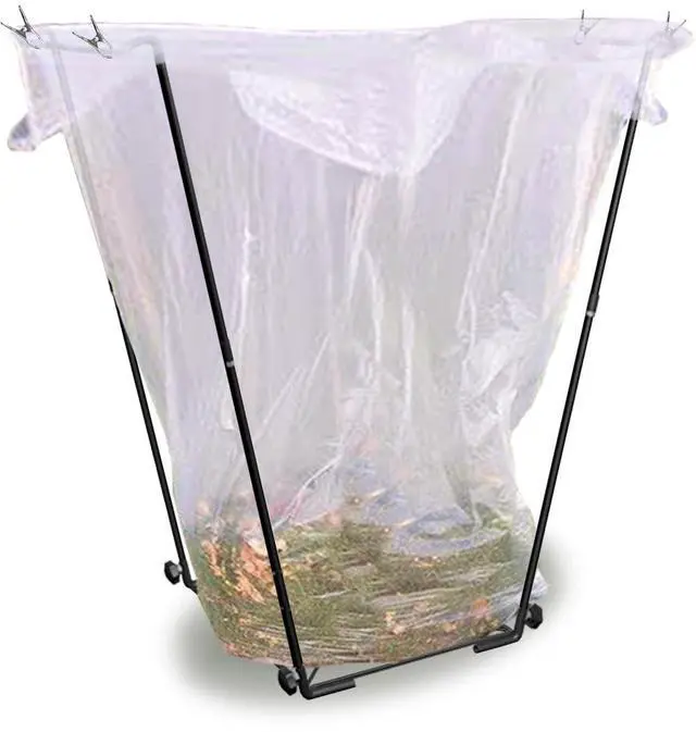 Main image of Garden Trash Bag Holder - Outdoor Leaf Bag Support Stand Multi-Use Metal Garbage Bag Holder Frame Holds 30-45 Gallons Bag for Camping Leaves Gardening Parties Yard Weeding (Black)