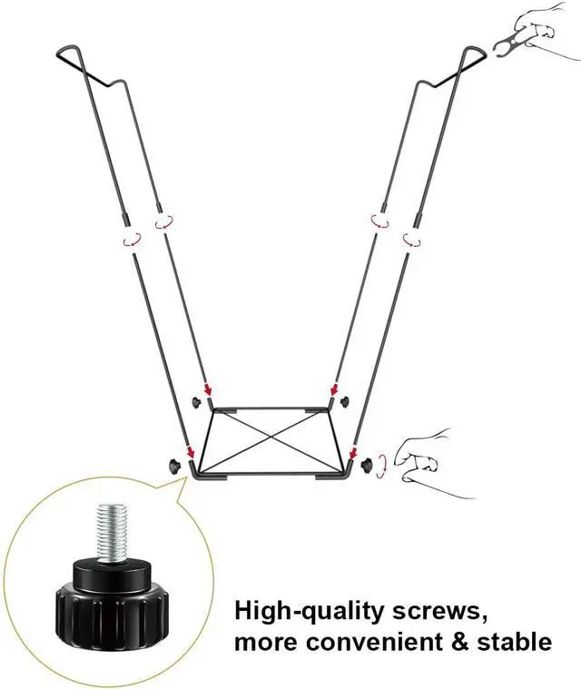 Alt view image 5 of 7 - Garden Trash Bag Holder - Outdoor Leaf Bag Support Stand Multi-Use Metal Garbage Bag Holder Frame Holds 30-45 Gallons Bag for Camping Leaves Gardening Parties Yard Weeding (Black)