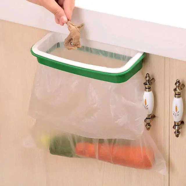 Main image of Over the Cabinet Plastic Trash Bag Holder for Kitchen, Under Sink Trash Can, Grocery Bag Holder for RV,Bathroom, Dorm Room, Office 8.6"x 4.9"
