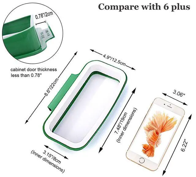 Alt view image 2 of 4 - Over the Cabinet Plastic Trash Bag Holder for Kitchen, Under Sink Trash Can, Grocery Bag Holder for RV,Bathroom, Dorm Room, Office 8.6"x 4.9"