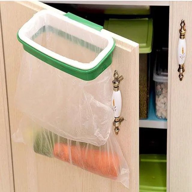 Alt view image 3 of 4 - Over the Cabinet Plastic Trash Bag Holder for Kitchen, Under Sink Trash Can, Grocery Bag Holder for RV,Bathroom, Dorm Room, Office 8.6"x 4.9"