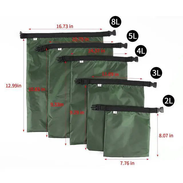 Alt view image 7 of 7 - Dry Bags Waterproof Set, 5 Packs Ultralight Waterproof Bags Small Stuff Sack Water Proof Bag Dry Packs, Outdoor Dry Bag Keep Gear Dry for Backpacking Hiking Boating Camping Travel