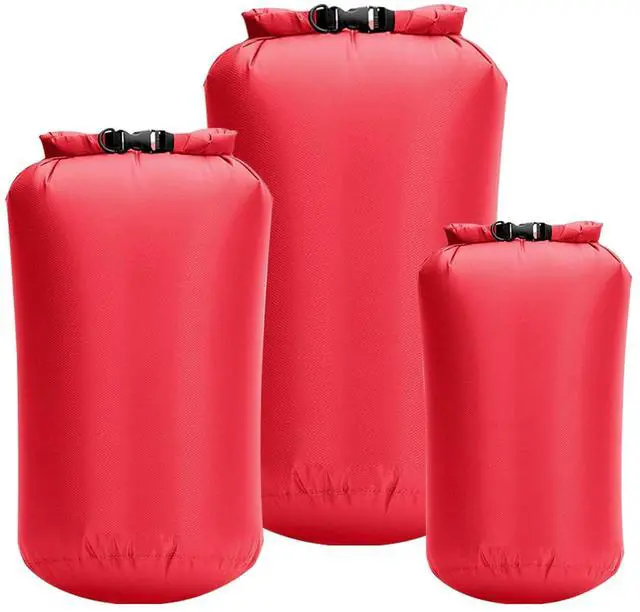 Main image of Waterproof Dry Bags 3 Pack (5L, 10L, 20L) - Lightweight Waterproof Storage Bags for Travel, Boating, Fishing, Rafting, Swimming, Camping & Outdoor Activities - Durable & Compact Design, Red