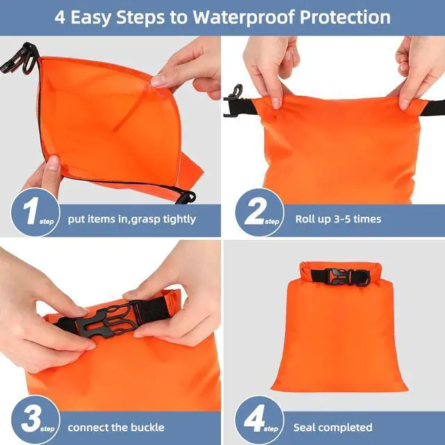 Alt view image 3 of 6 - 3PCS Waterproof Dry Bags, Lightweight Dry Bags For Kayaking Waterproof, Outdoor Stuff Sack For Hiking Rafting Boating Camping 2.5L, 3L, 8L