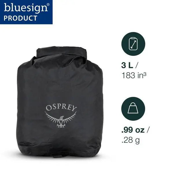 Alt view image 2 of 6 - Ultralight 3L Waterproof Dry Sack, Black | outdoor accessory, rain cover, dry bag, packing organizer, waterproof storage, Black color