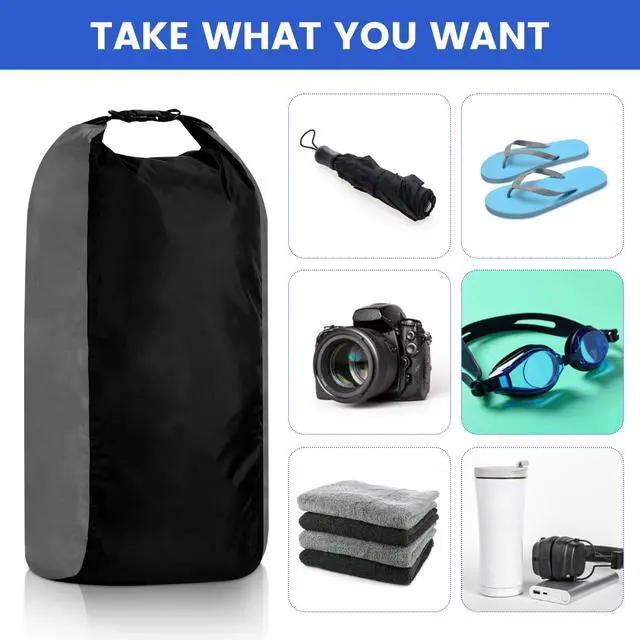 Alt view image 5 of 7 - 6 Pack Dry Bag Waterproof Compression Dry Sack Color-blocked | Sizes 3l 5l 10l 15l 20l 35l, Roll-top Seal, Protects Gear Sleeping Bags, Outdoor Kayaking Boating Fishing Swimming Camping