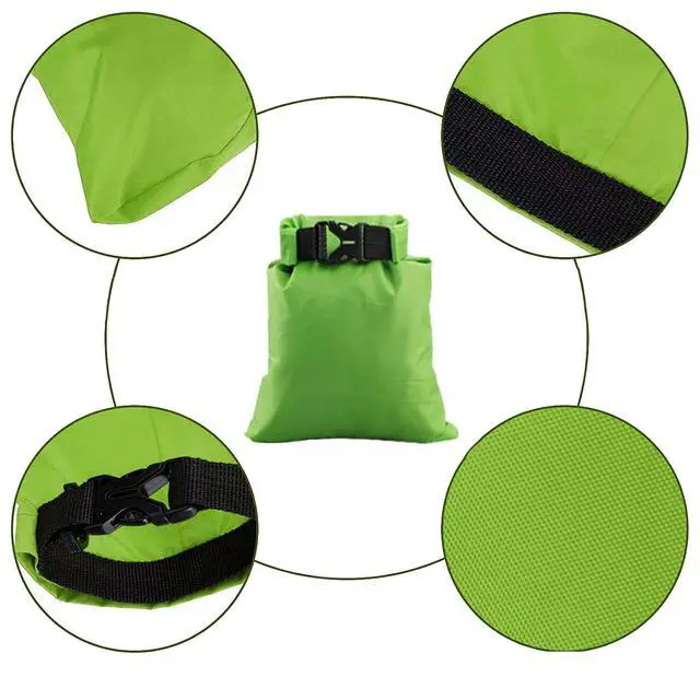 Alt view image 2 of 7 - Dry Bag, 5 Pack Waterproof Lightweight Dry Sack, Wet Dry Storage Bag- Green | 6L+4.5L+3.5L+2.5L+1.5L, Outdoor Roll-Top Stuff Sack for Hiking, Backpacking, Camping, Kayaking, Swimming, Boating