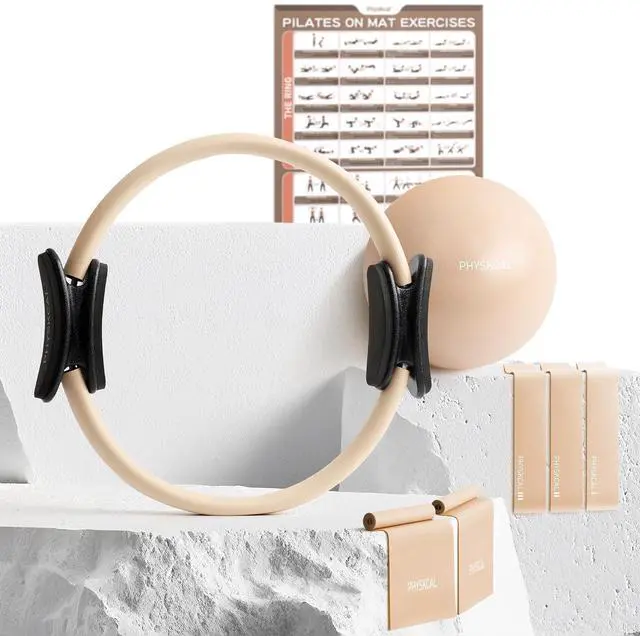 Main image of Pilates Kit, 15-Inch Pilates Ring with Pilates Ball & Bands, Nude | Aesthetic Home Pilates Equipment Set, Essential Kit for Beginners in Minimalist Style. Comes in Premium Packaging