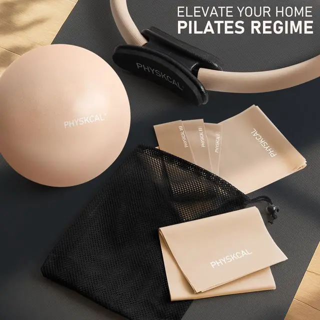 Alt view image 7 of 7 - Pilates Kit, 15-Inch Pilates Ring with Pilates Ball & Bands, Nude | Aesthetic Home Pilates Equipment Set, Essential Kit for Beginners in Minimalist Style. Comes in Premium Packaging