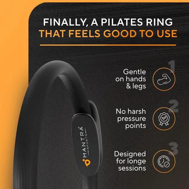 Alt view image 4 of 7 - Pilates Ring - 13 Inch Magic Circle Pilates Ring - Toning Inner Thigh Exerciser, At-Home Yoga Equipment for Home Workouts - Thigh Master for Women, Arms & Core Toning - Carbon Black