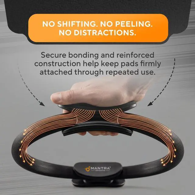 Alt view image 5 of 7 - Pilates Ring - 13 Inch Magic Circle Pilates Ring - Toning Inner Thigh Exerciser, At-Home Yoga Equipment for Home Workouts - Thigh Master for Women, Arms & Core Toning - Carbon Black