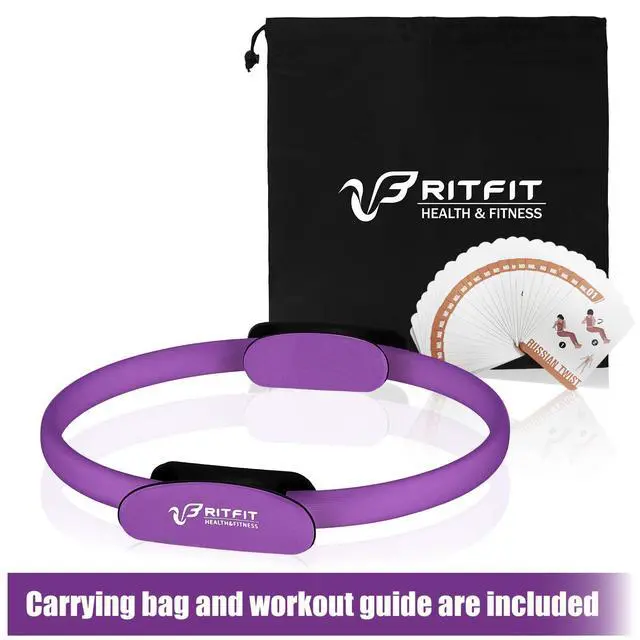 Alt view image 5 of 7 - Pilates Ring 14 Inch Magic Fitness Circle for Home Workout | Workout Guide & Storage Bag Included, Foam-Padded Fiberglass Pilates Ring Set, Pilates Equipment Kit for Home Workout