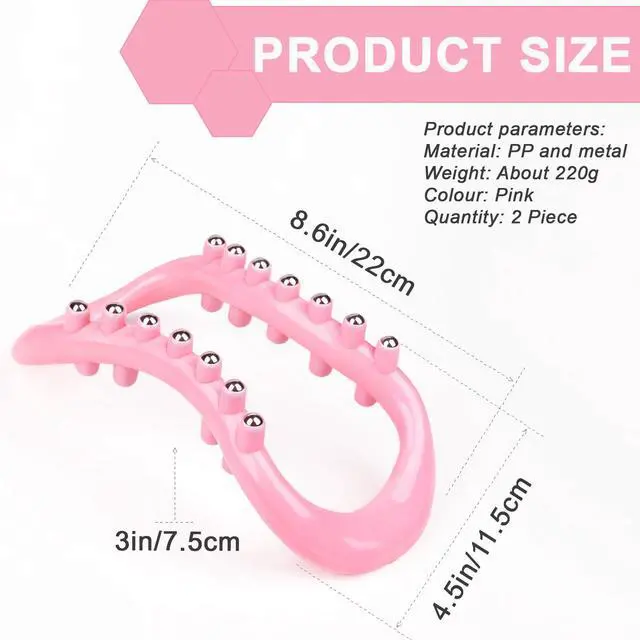 Alt view image 2 of 6 - Set of 2 Pilates Yoga Fitness Rings, Pilates Circle Stretch Resistance Training Support Massage, Yoga Equipment Ring with Massage Steel Balls, Training Ring for Pilates, Pink