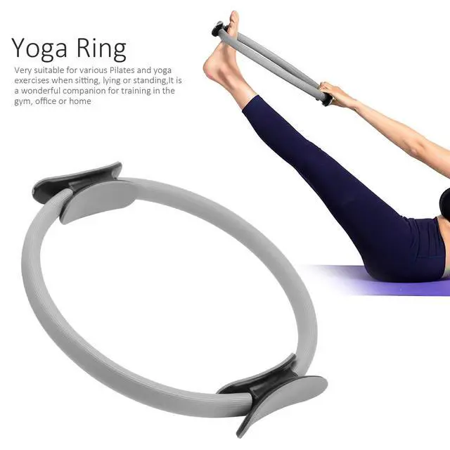 Alt view image 3 of 7 - Yoga Ring, Pilates Circle for Home Gym Exercises Strengthens Core Muscles Fitness Ring for All Levels and Lie Positions(Grey)