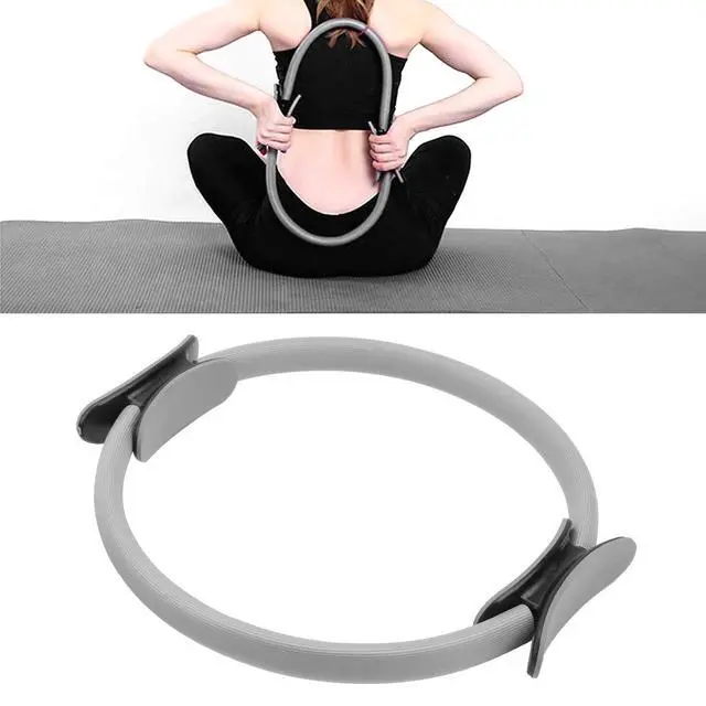 Alt view image 5 of 7 - Yoga Ring, Pilates Circle for Home Gym Exercises Strengthens Core Muscles Fitness Ring for All Levels and Lie Positions(Grey)