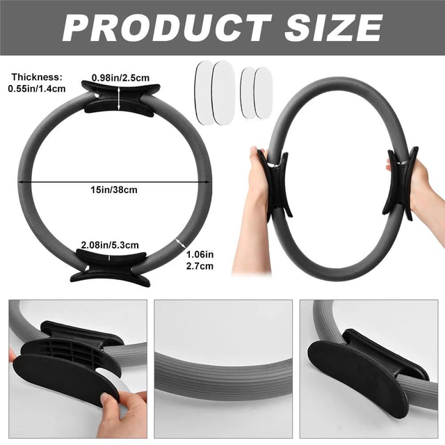 Alt view image 2 of 7 - 14" Pilates Ring, Dual-Grip Pilates Ring Lightweight Circle Yoga Rin-g for Enhance Thigh and Arm Strength, Body Exercise Tool for Home Gym