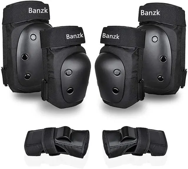 Main image of Adult Knee Pads Elbow Pads Wrist Guards for Adult Kids 6 in 1 Protective Gear Set for Skateboarding Biking Roller Skating Cycling Outdoor Sports