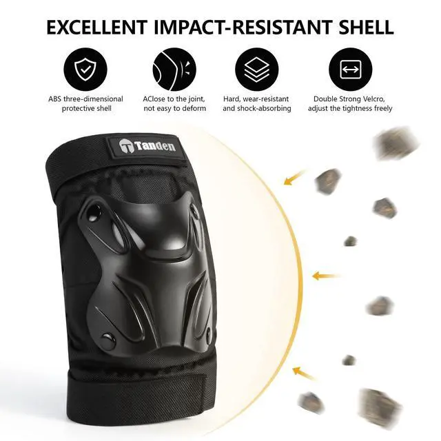 Alt view image 5 of 7 - Skating Protective Gear Adult Knee and Elbow Pads Wrist Guards for Roller Skating Skateboarding, Skate Pads Adult Knee Pads for Men Women Black