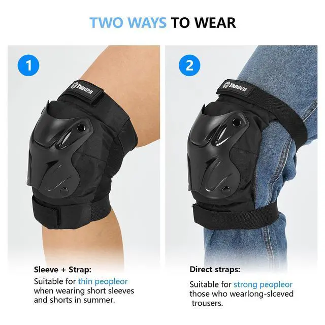 Alt view image 7 of 7 - Skating Protective Gear Adult Knee and Elbow Pads Wrist Guards for Roller Skating Skateboarding, Skate Pads Adult Knee Pads for Men Women Black