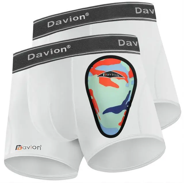 Main image of 2-Pack Baseball Cup Youth Boys Underwear with kids Soft Athletic Cup | Boys Sports Underwear with Cup Pocket, Youth Protective Gear for Baseball, Football, Lacrosse (White-S)