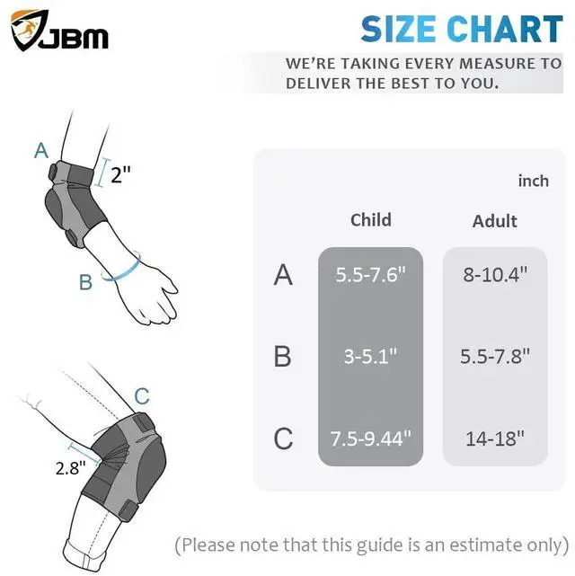Alt view image 6 of 7 - Adult & Kids Knee Pads Elbow Pads and Wrist Guards for Inline Skating, Roller Skating, Skateboarding, Scootering