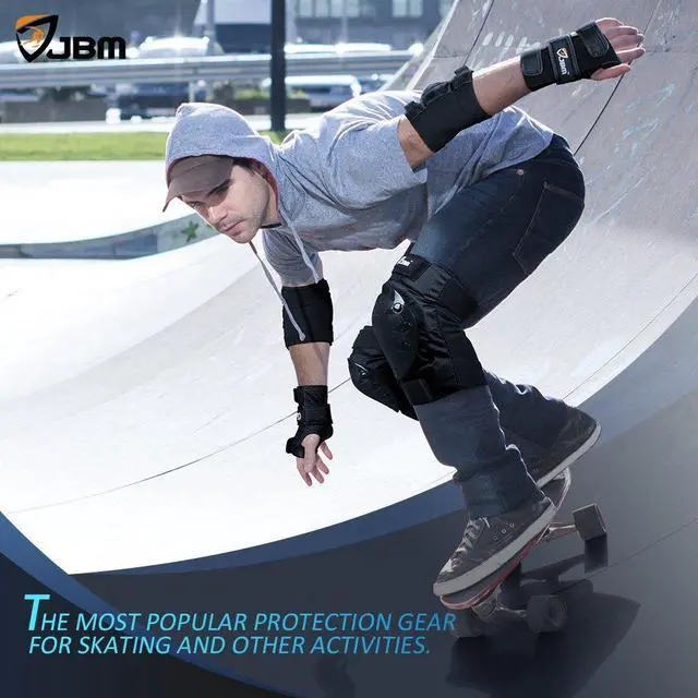Alt view image 2 of 7 - Adult & Kids Knee Pads Elbow Pads and Wrist Guards for Inline Skating, Roller Skating, Skateboarding, Scootering