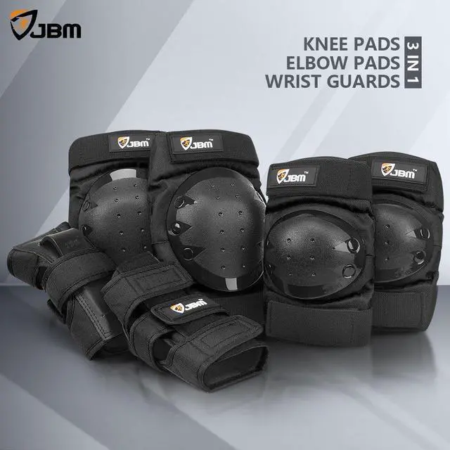 Alt view image 5 of 7 - Adult & Kids Knee Pads Elbow Pads and Wrist Guards for Inline Skating, Roller Skating, Skateboarding, Scootering