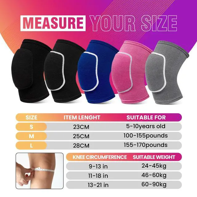 Alt view image 2 of 7 - Volleyball Knee Pads,Knee Pads for Women,Men,Kids,Girls,Knee Brace for Basketball Volleyball Football Dance Yoga Tennis Running Cycling Workout Climbing (Gray, Small)
