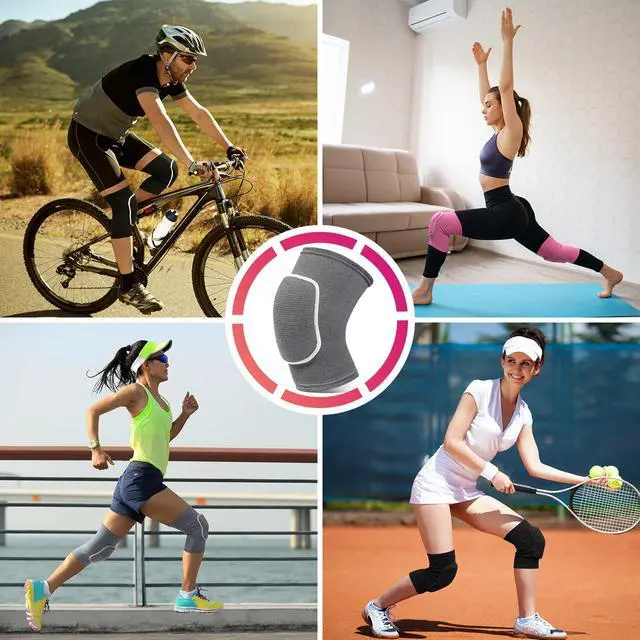 Alt view image 6 of 7 - Volleyball Knee Pads,Knee Pads for Women,Men,Kids,Girls,Knee Brace for Basketball Volleyball Football Dance Yoga Tennis Running Cycling Workout Climbing (Gray, Small)