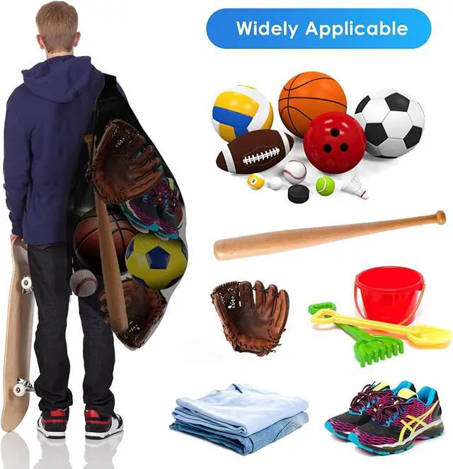 Alt view image 4 of 7 - Extra Large Sports Ball Bag Mesh, Basketball Bags Team Balls, Adjustable Shoulder Strap, Team Work Ball Bags for Holding Soccer, Football, Volleyball, Swimming Gear (30 x 40) (1PCS)
