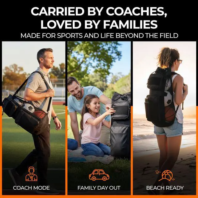 Alt view image 6 of 7 - Mesh Sports Equipment Ball Bag with Shoulder Strap & Side Zipper | Heavy Duty Mesh, Side Zipper Access & Large Ball Capacity for Soccer, Basketball, Volleyball, Football, Training & Team Gear