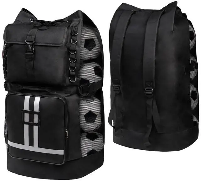 Main image of Soccer Ball Bag with Pockets, Holds 14-16 Balls, Extra Large Sports Equipment Ball Bag with Adjustable Shoulder Straps, Heavy Duty Basketball Football Storage Bag for Coach, Players, Trainers