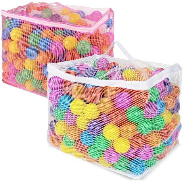 Main image of 2 PCS Ball Pit Ball Storage Bags - Mesh Bag with Zipper Storage | Large Organizer for Ball Pit, Suitable for Storage, Sturdy and Durable,17.7 x 11.8 x 13.7 Inches(Only Storage Bag,No Ball)