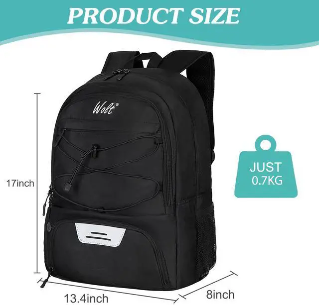 Alt view image 2 of 7 - Soccer Backpack Soccer Bag with Ball Holder & Shoes Compartment, Sport Equipment Bags For Football, Basketball, Volleyball, Gym (Black)