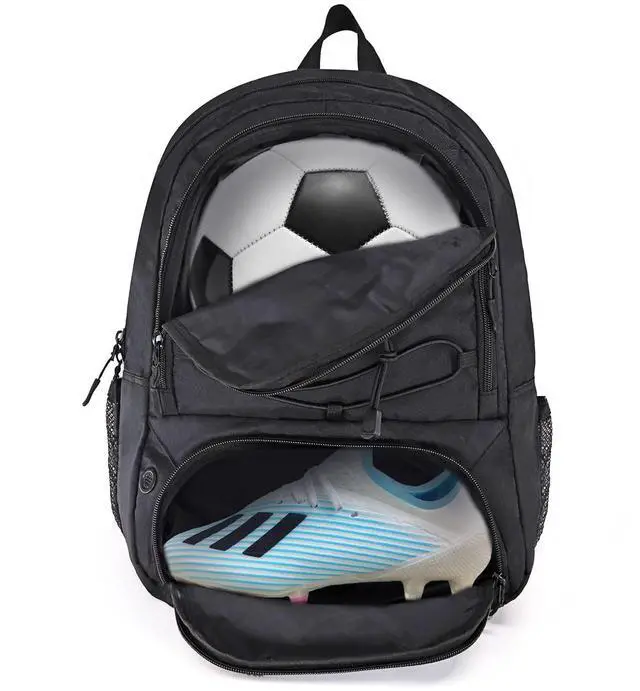 Alt view image 7 of 7 - Soccer Backpack Soccer Bag with Ball Holder & Shoes Compartment, Sport Equipment Bags For Football, Basketball, Volleyball, Gym (Black)