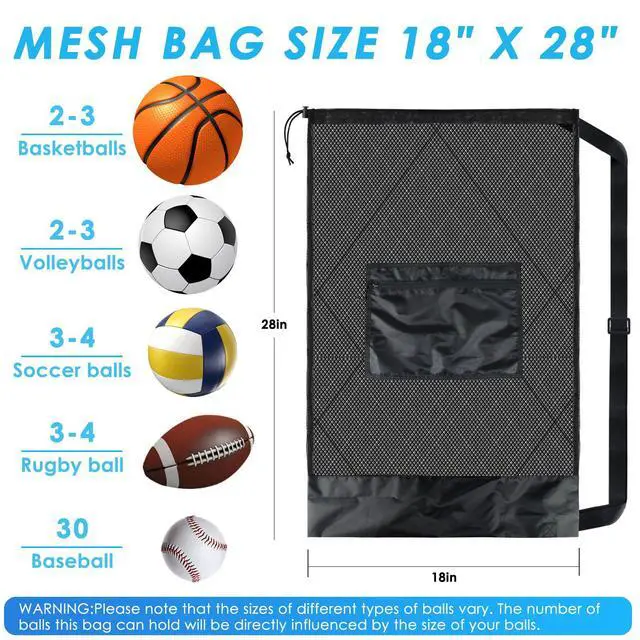 Alt view image 2 of 7 - 1/2/4/6PCS Sports Mesh Bag Sports Equipment Bag | Heavy Duty Drawstring Backpack Sport Balls Bag for Beach, Travel, Gym, Swimming Gear with Shoulder Strap