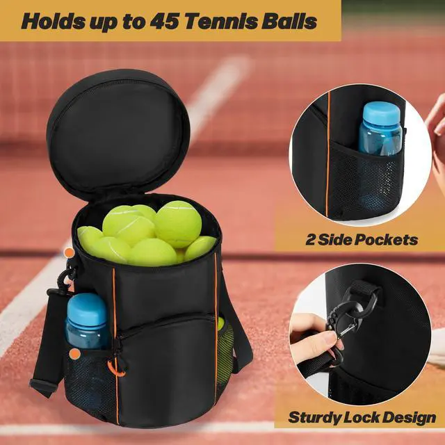 Alt view image 2 of 7 - Tennis & Baseball Ball Bag with Sturdy Bottom for Sports, Bag Only | Holds up to 45 Tennis Balls, Sturdy Anti-slip Bottom, for Tennis/Lacrosse/Baseballs/Pickle Balls and More