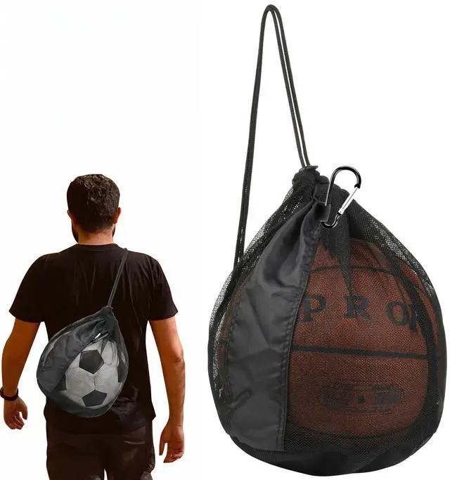 Main image of Basketball Bag Basketball Backpack - Soccer Football Single Ball Storage Mesh Back Sack Crossbody Sling Sackpack for Volleyball Rugby Equipment, Sport Bag Organizer for Gym Pool Beach Travel