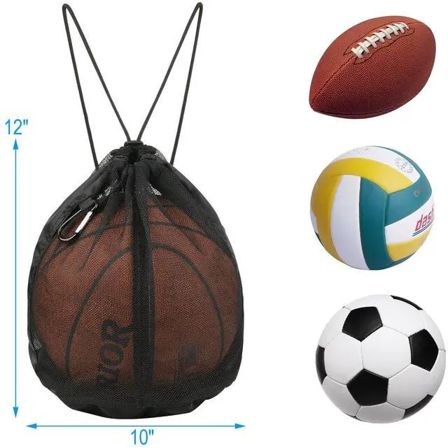 Alt view image 2 of 7 - Basketball Bag Basketball Backpack - Soccer Football Single Ball Storage Mesh Back Sack Crossbody Sling Sackpack for Volleyball Rugby Equipment, Sport Bag Organizer for Gym Pool Beach Travel