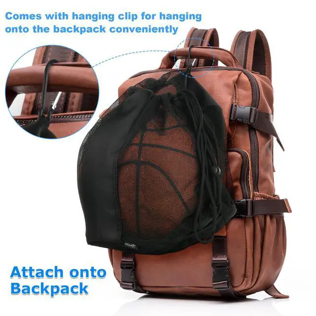 Alt view image 4 of 7 - Basketball Bag Basketball Backpack - Soccer Football Single Ball Storage Mesh Back Sack Crossbody Sling Sackpack for Volleyball Rugby Equipment, Sport Bag Organizer for Gym Pool Beach Travel