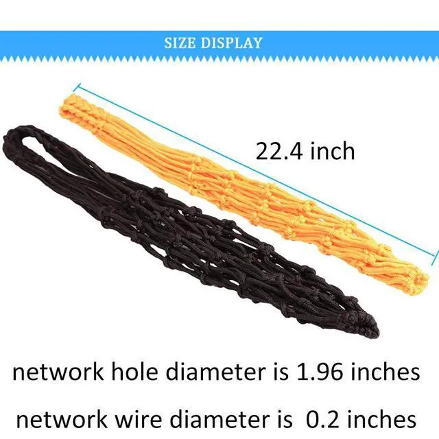 Alt view image 3 of 5 - Basketball Net Bag Soccer Football Mesh Storage Sports Ball Holder Nylon Carry Bag Durable Single Ball Carrier 2 Pack Black Fit Ball 3 4 5