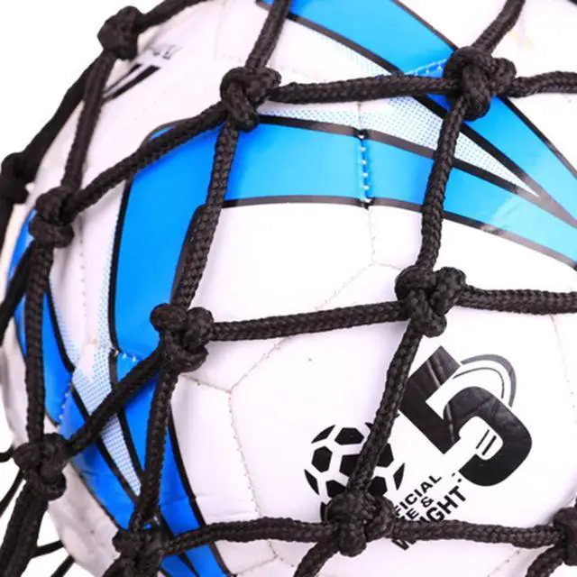 Alt view image 4 of 5 - Basketball Net Bag Soccer Football Mesh Storage Sports Ball Holder Nylon Carry Bag Durable Single Ball Carrier 2 Pack Black Fit Ball 3 4 5