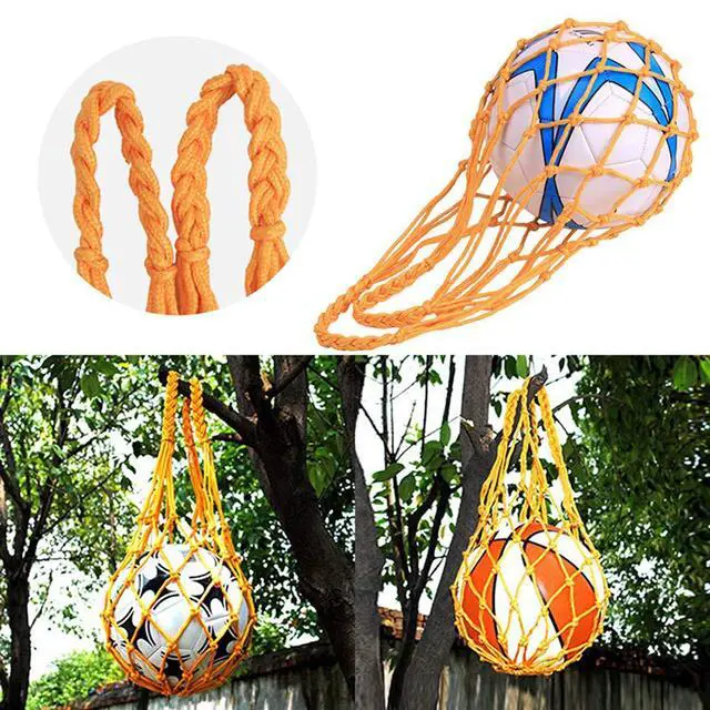 Alt view image 5 of 5 - Basketball Net Bag Soccer Football Mesh Storage Sports Ball Holder Nylon Carry Bag Durable Single Ball Carrier 2 Pack Black Fit Ball 3 4 5