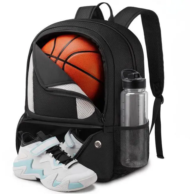 Main image of Basketball Backpack Bag with Ball Holder & Shoes Compartment | Lightweight Basketball Bag for Boys, Sports Backpack Fit Soccer Volleyball Football for Training Day